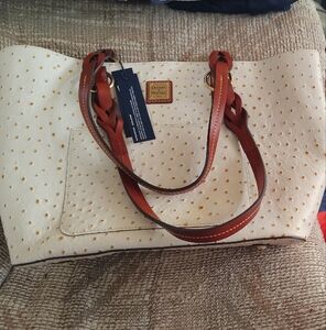 Dooney & Bourke Cream and Brown Tote